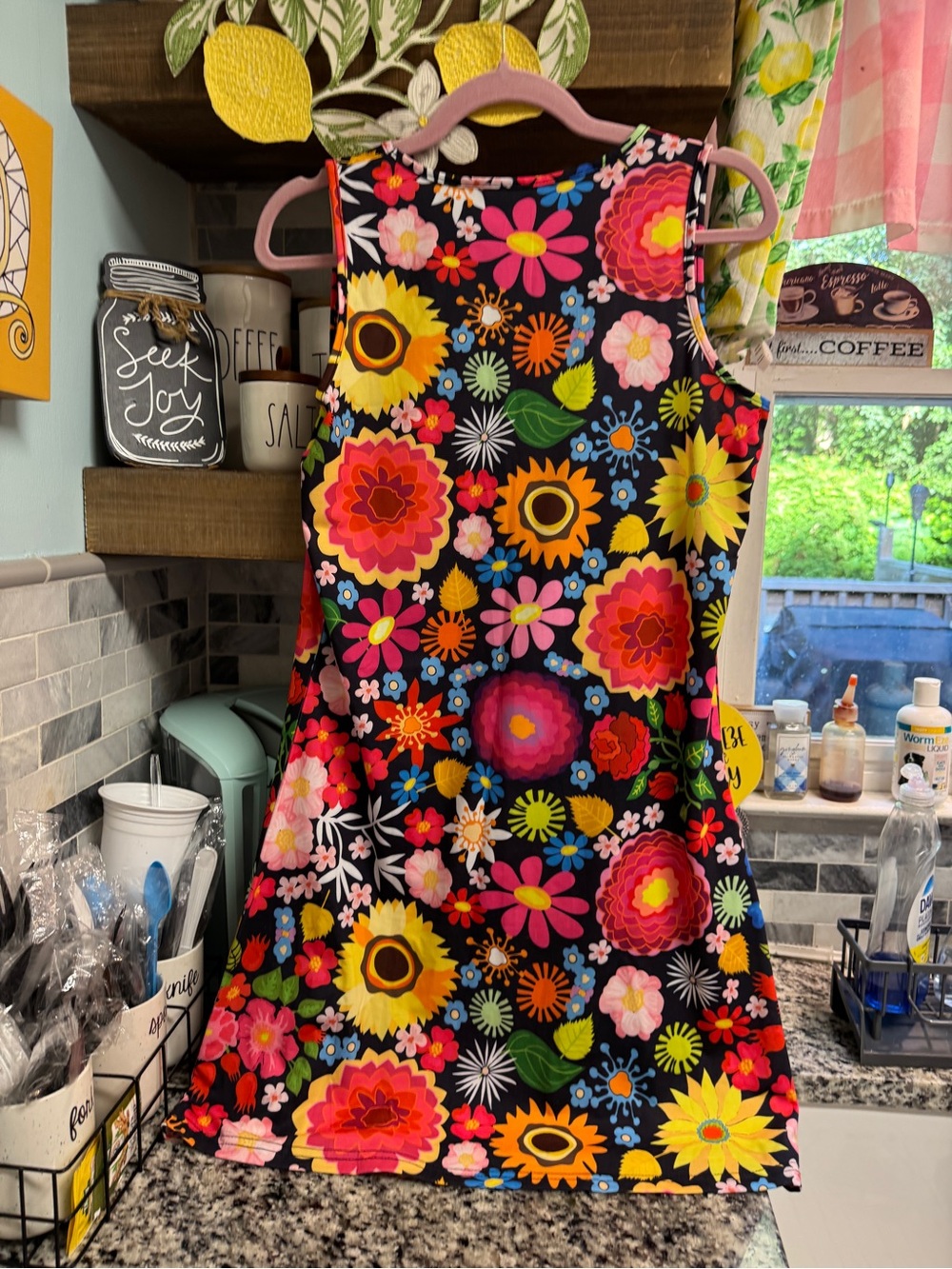 Bright Floral Tank Dress - Multicolor - Picture 3 of 11